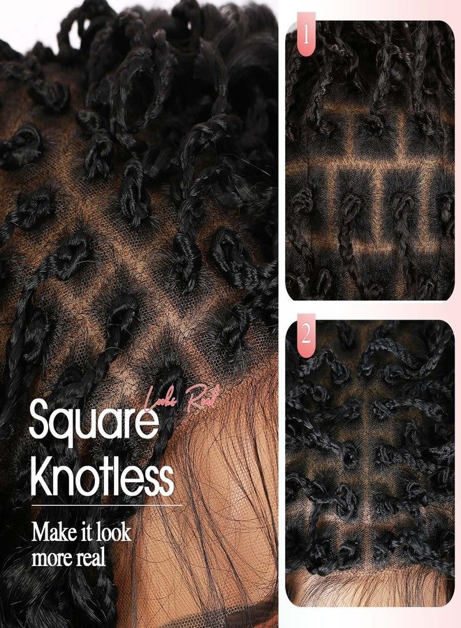 Fancy Hair Full Lace Gogo Curly Braid Wig Double Full Lace Curly Wavy Braided Bob Wig with Baby Hair Pre Plucked Knotless Squrare Part Curly Wig for Black Women - Image 4